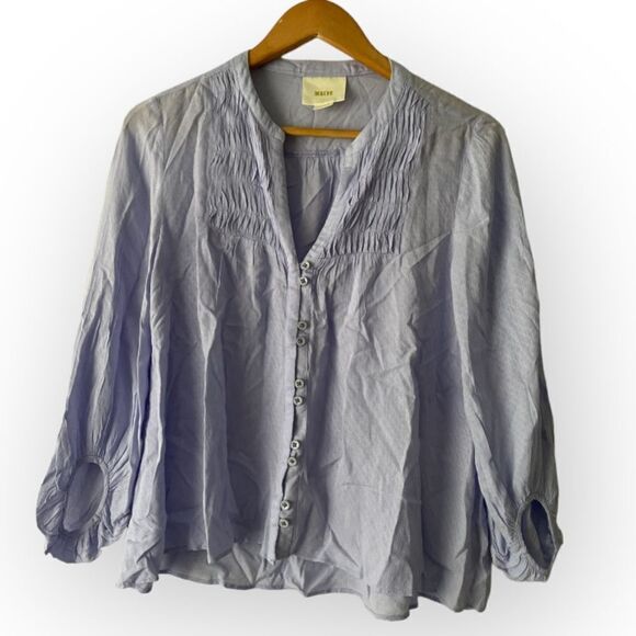 Anthropologie Maeve balloon sleeve purple blouse size 2 - Picture 1 of 8